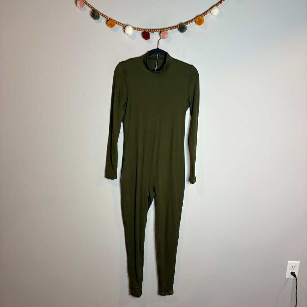 BumpSuit Womens Maternity The Gigi Jumpsuit Long Sleeve Olive Green